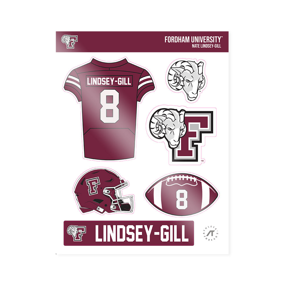 Fordham - NCAA Football : Nate Lindsey-Gill - Sticker Sheet-0