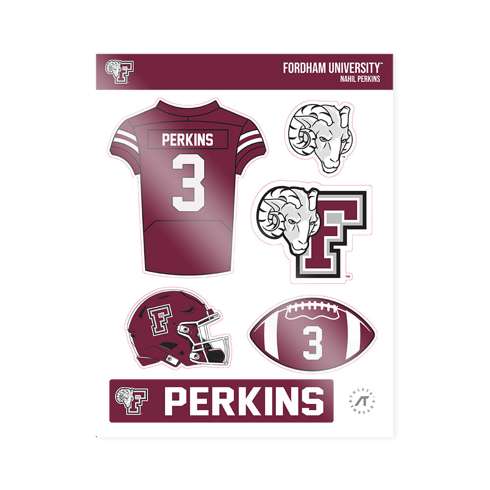 Fordham - NCAA Football : Nahil Perkins - Sticker Sheet-0