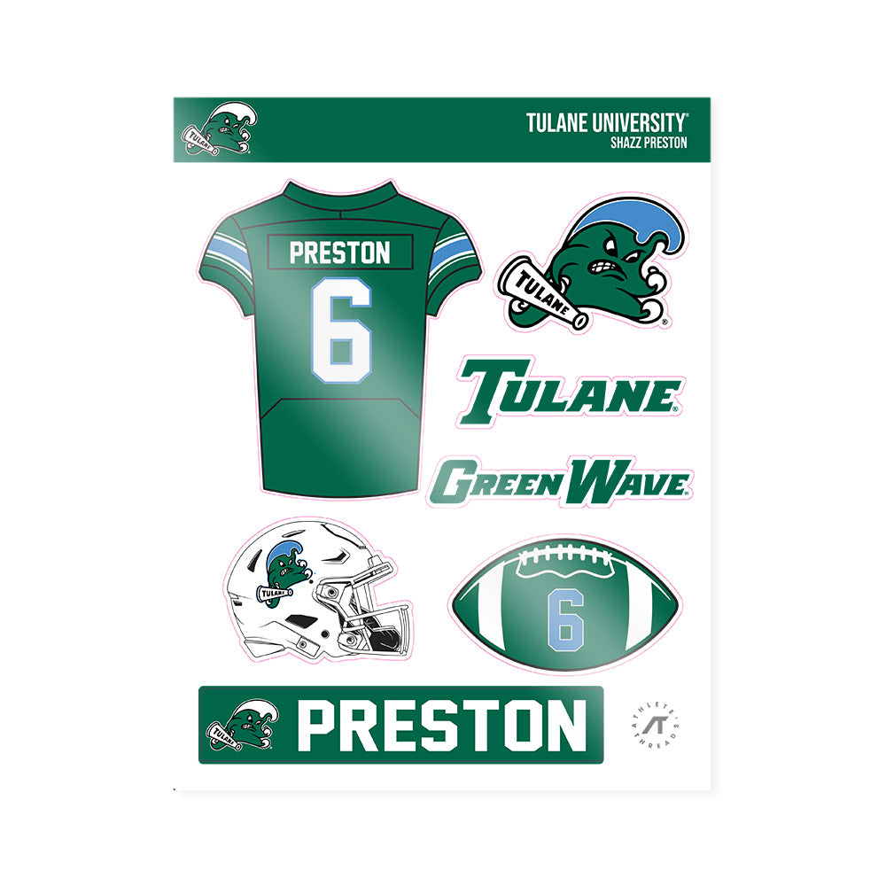 Tulane - NCAA Football : Shazz Preston - Sticker Sheet-0