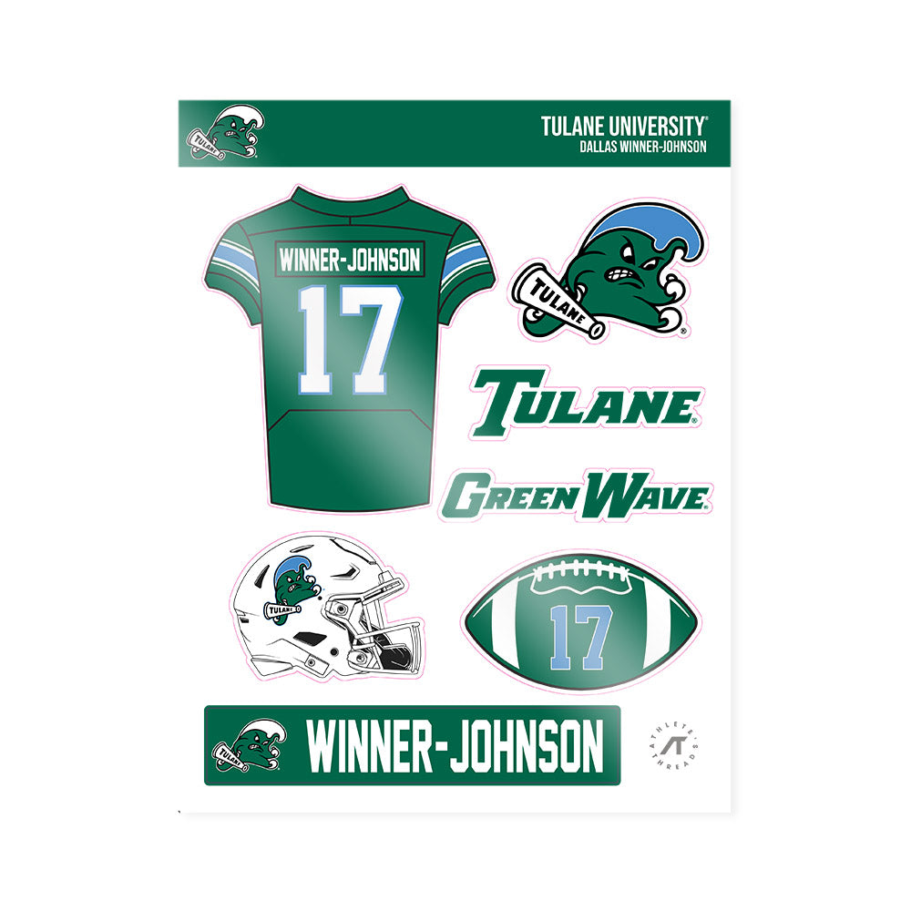 Tulane - NCAA Football : Dallas Winner-Johnson - Sticker Sheet-0