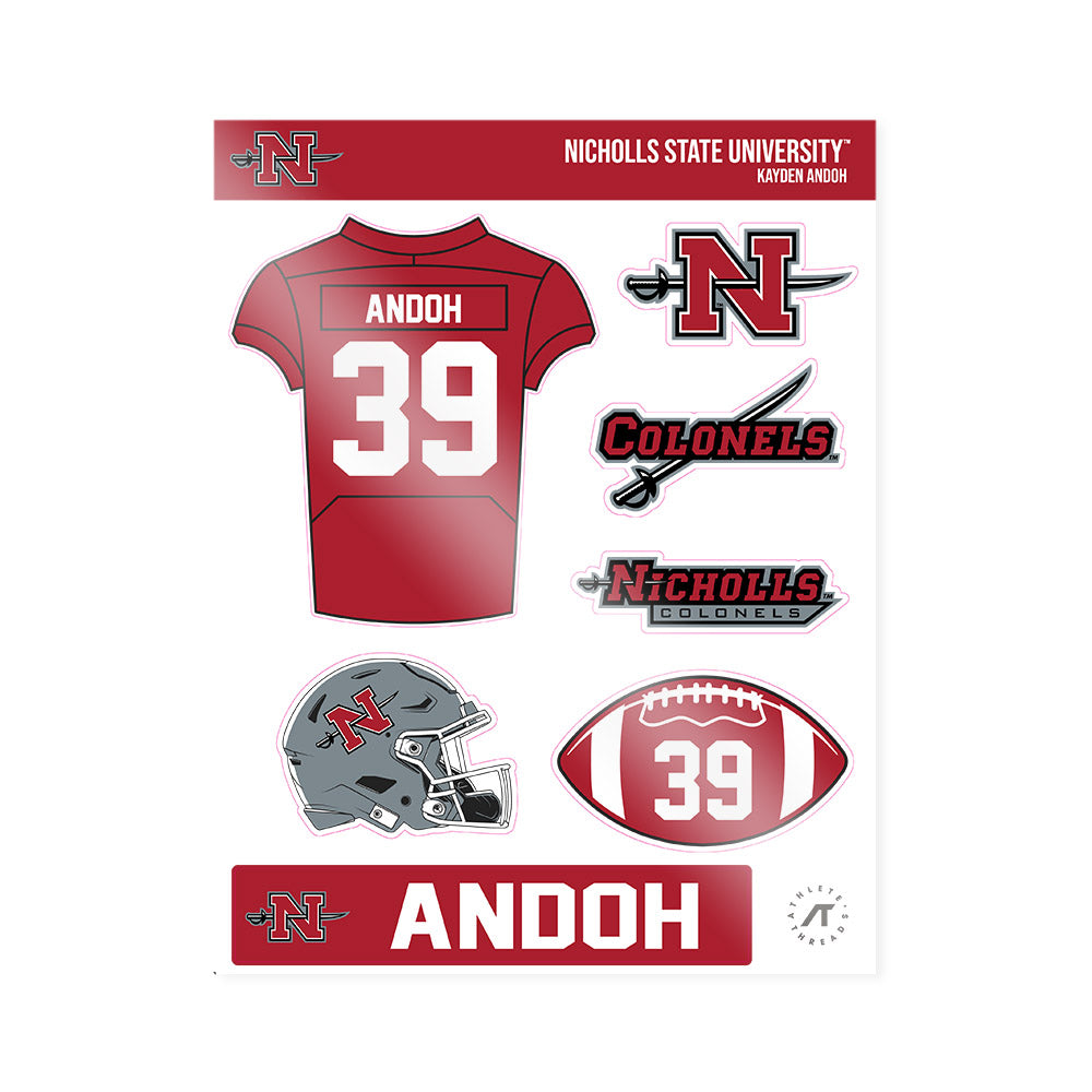 Nicholls State - NCAA Football : Kayden Andoh - Sticker Sheet-0