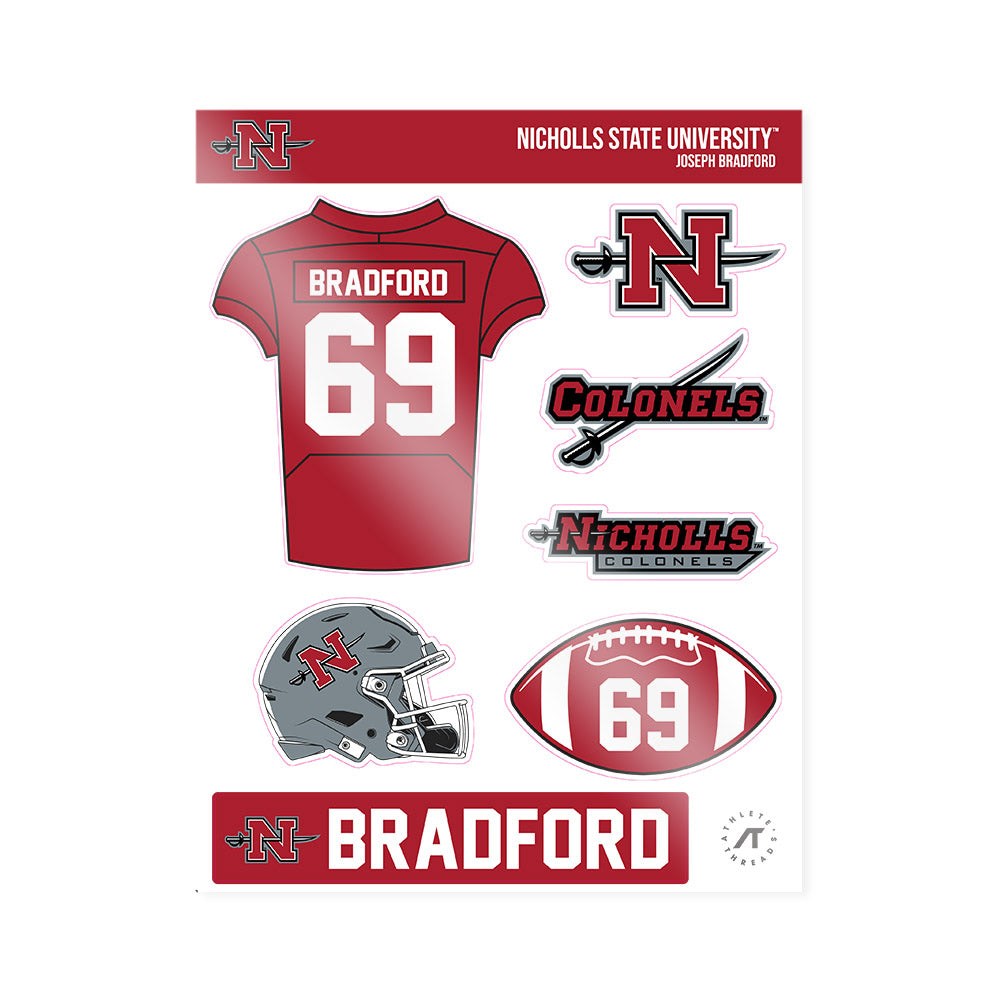 Nicholls State - NCAA Football : Joseph Bradford - Sticker Sheet-0
