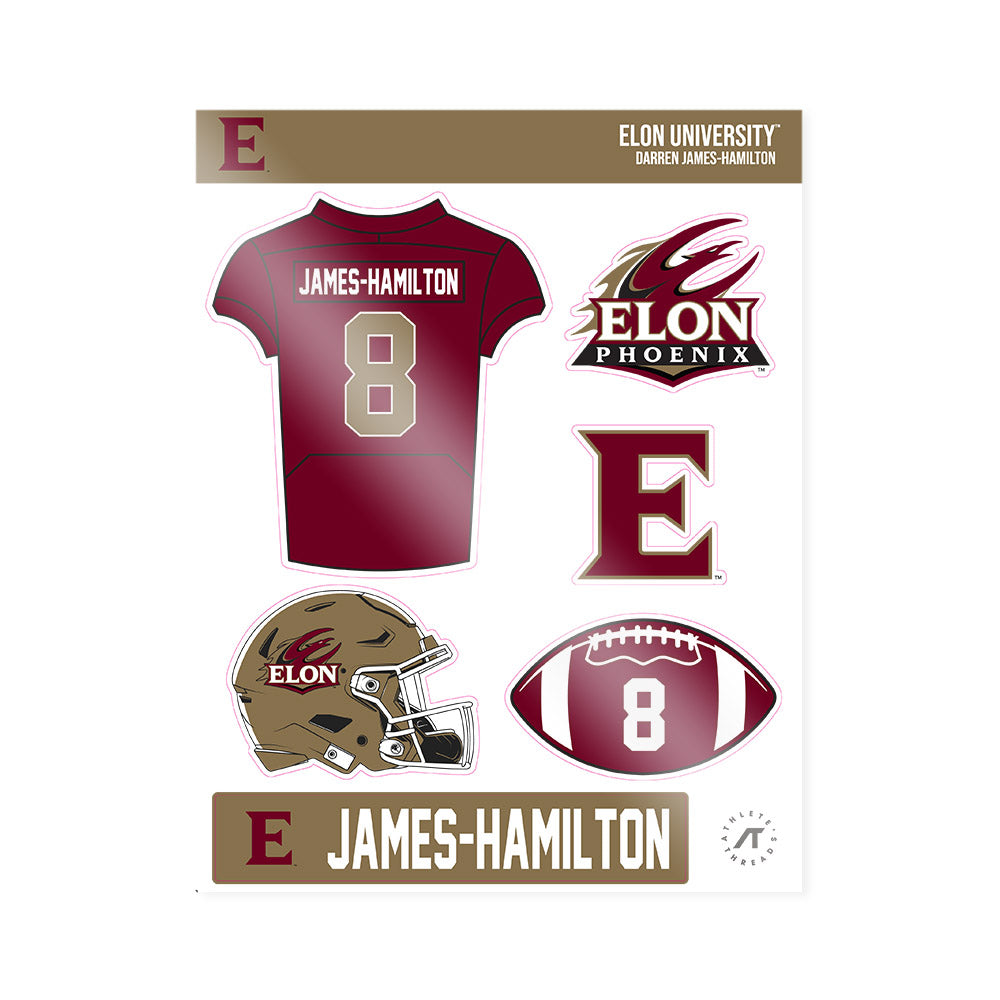 Elon - NCAA Football : Darren James-Hamilton - Sticker Sheet-0