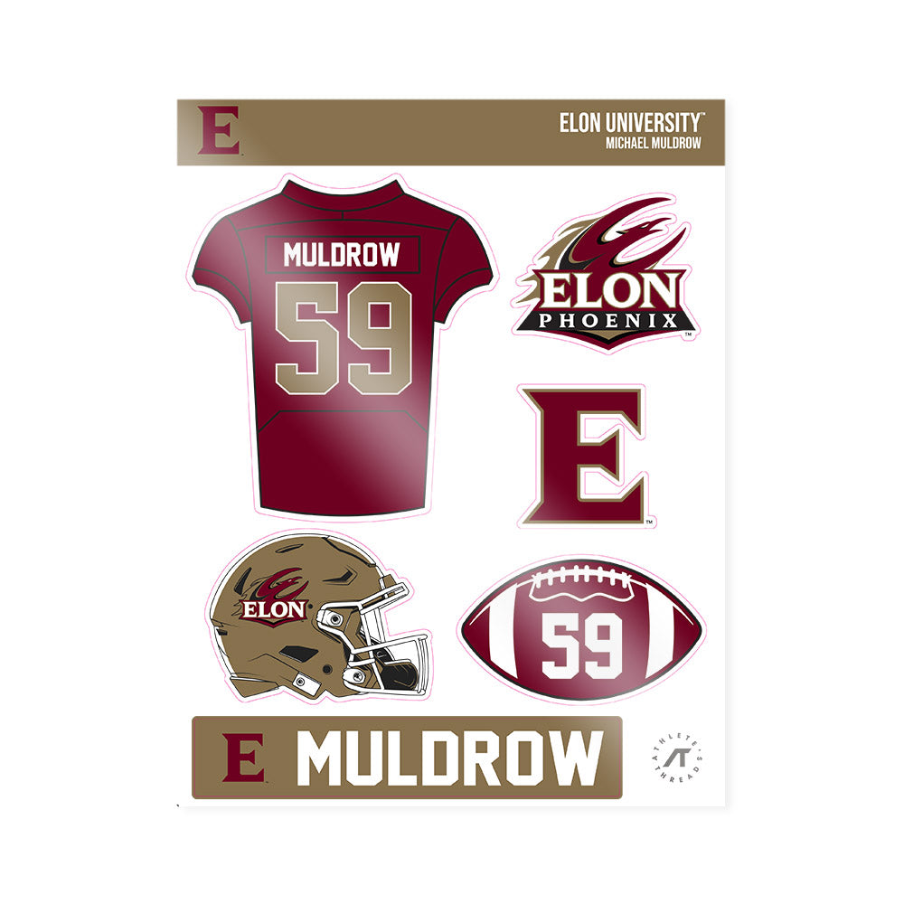Elon - NCAA Football : Michael Muldrow - Sticker Sheet-0