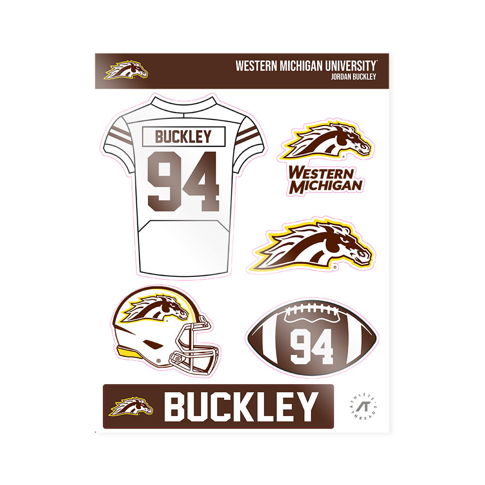 Western Michigan - NCAA Football : Jordan Buckley - Sticker Sheet-0