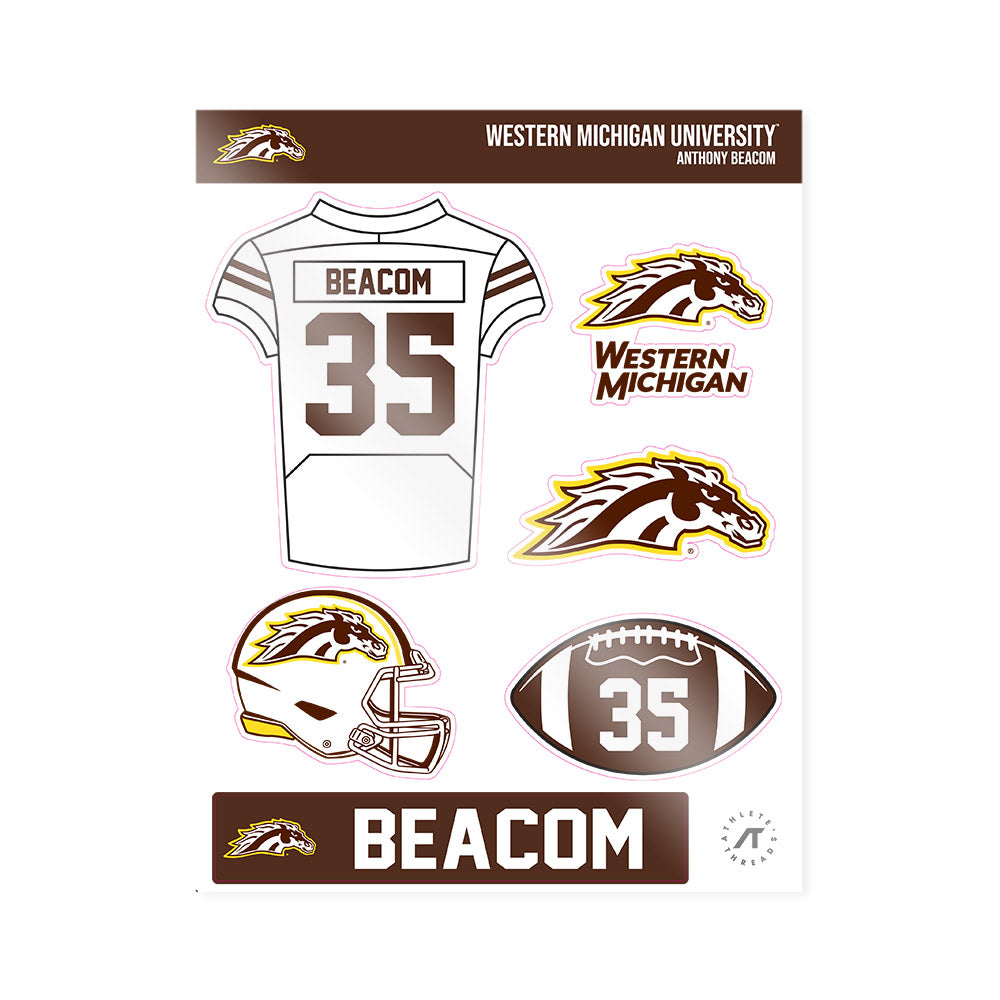 Western Michigan - NCAA Football : Anthony Beacom - Sticker Sheet-0