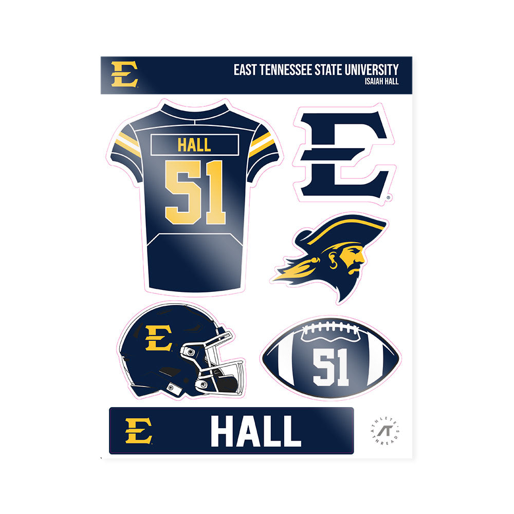 East Tennessee State - NCAA Football : Isaiah Hall - Sticker Sheet-0