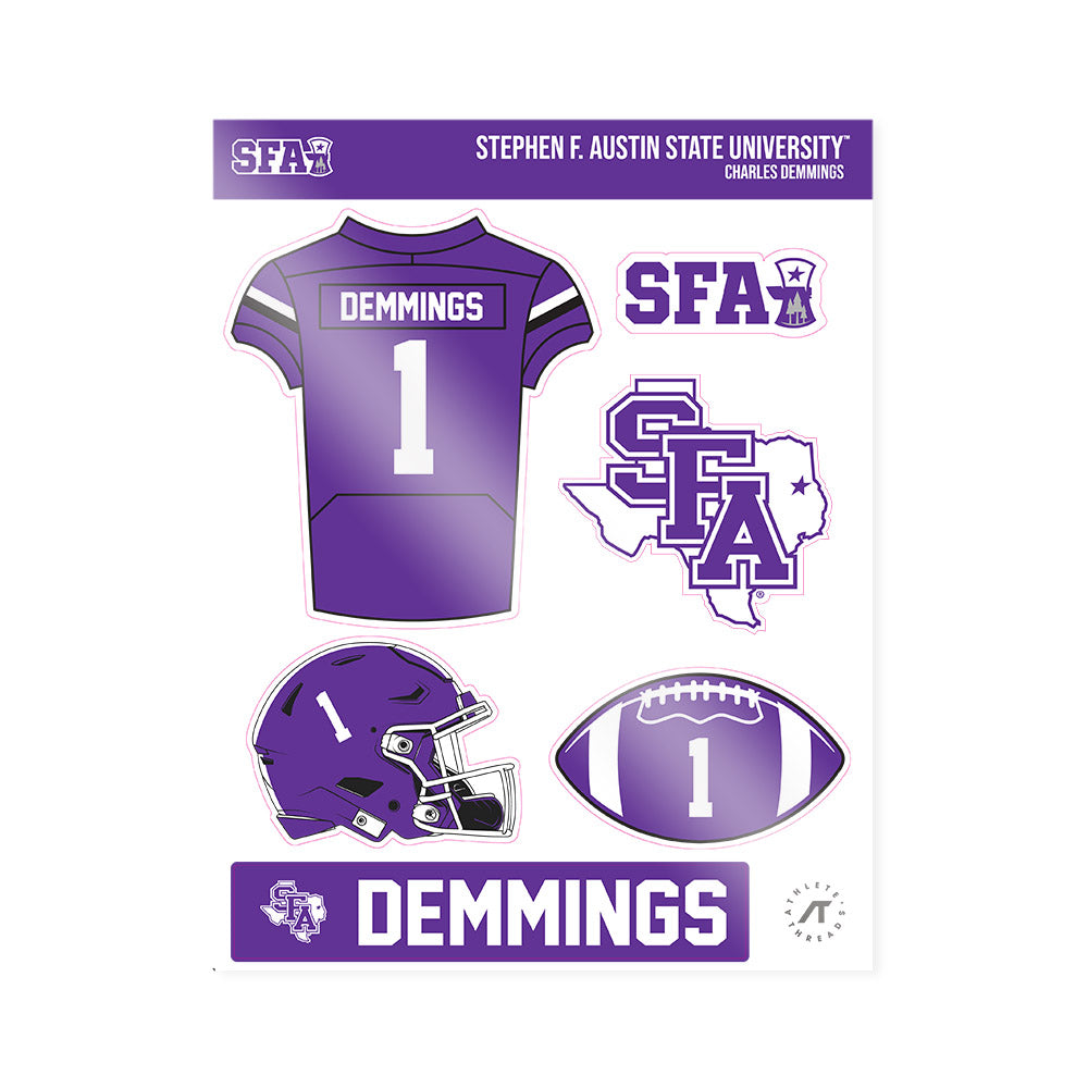 SFA - NCAA Football : Charles Demmings - Sticker Sheet-0