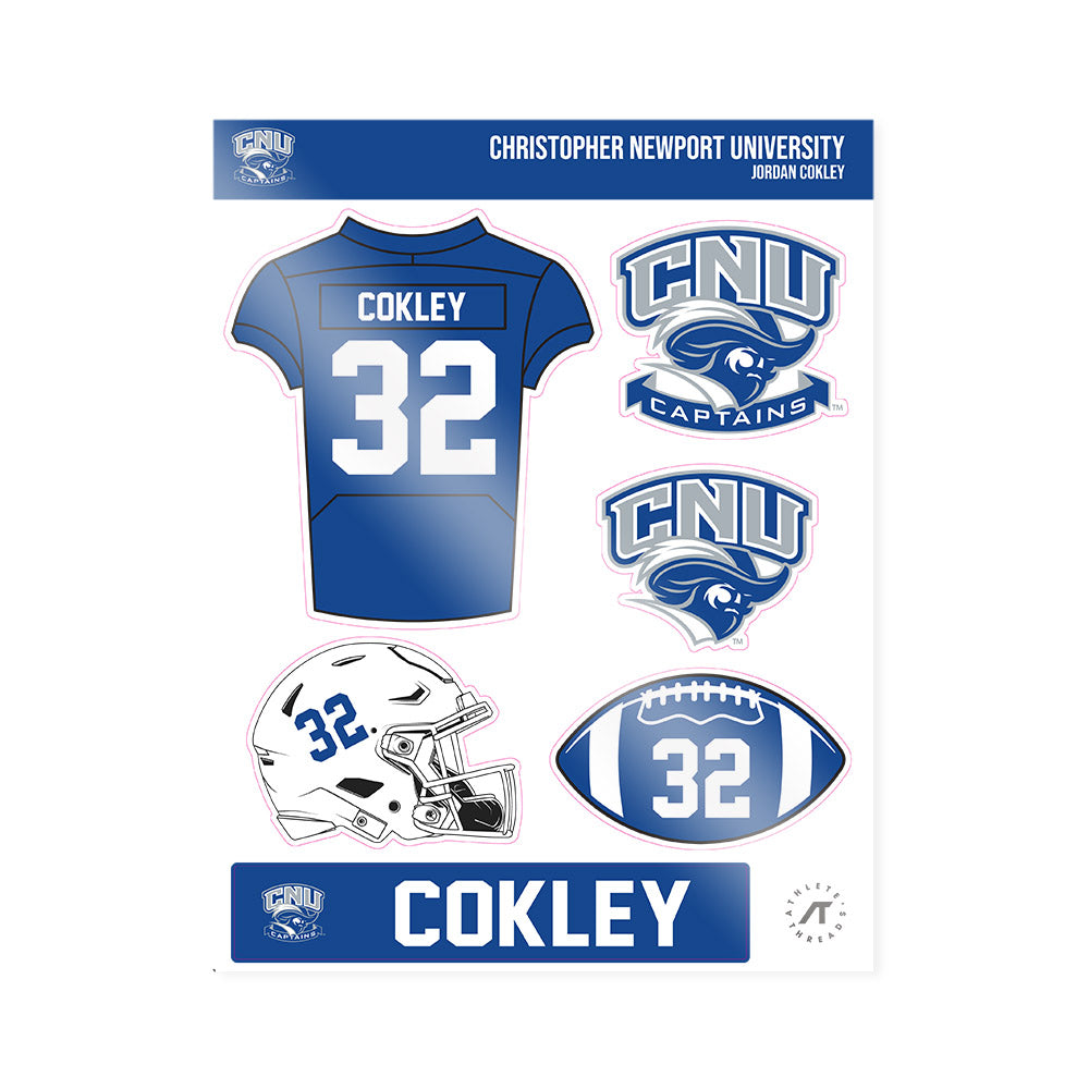 CNU - NCAA Football : Jordan Cokley - Sticker Sheet-0