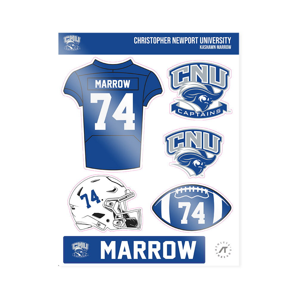 CNU - NCAA Football : Kashawn Marrow - Sticker Sheet-0