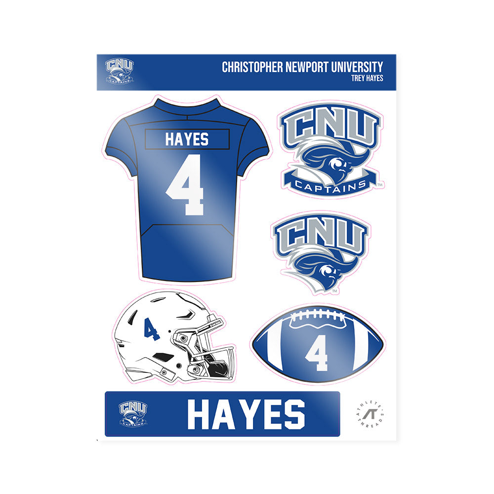 CNU - NCAA Football : Trey Hayes - Sticker Sheet-0