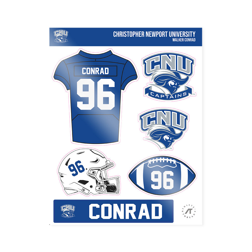 CNU - NCAA Football : Walker Conrad - Sticker Sheet-0