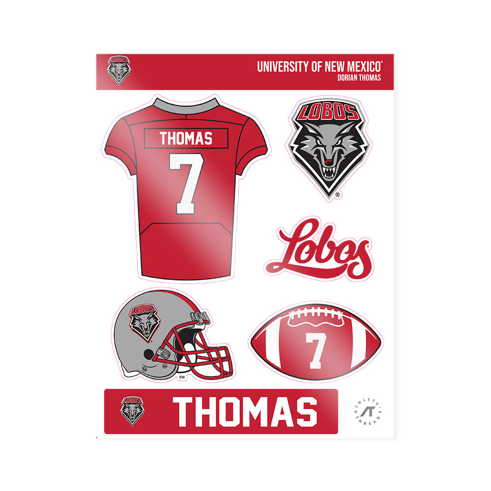 New Mexico - NCAA Football : Dorian Thomas - Sticker Sheet-0