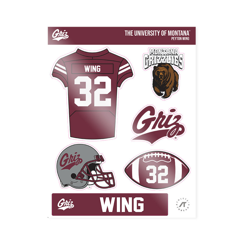 Montana - NCAA Football : Peyton Wing - Sticker Sheet-0