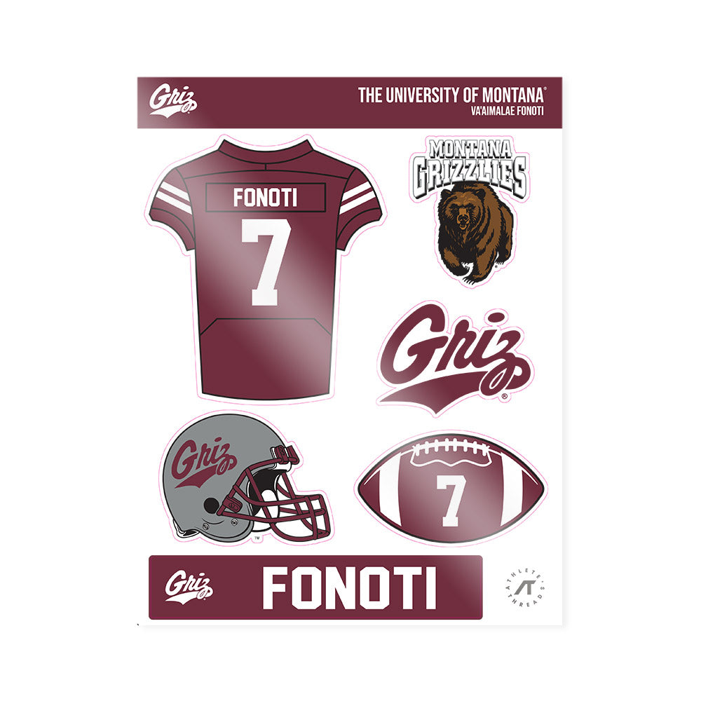 Montana - NCAA Football : Va'aimalae Fonoti - Sticker Sheet-0