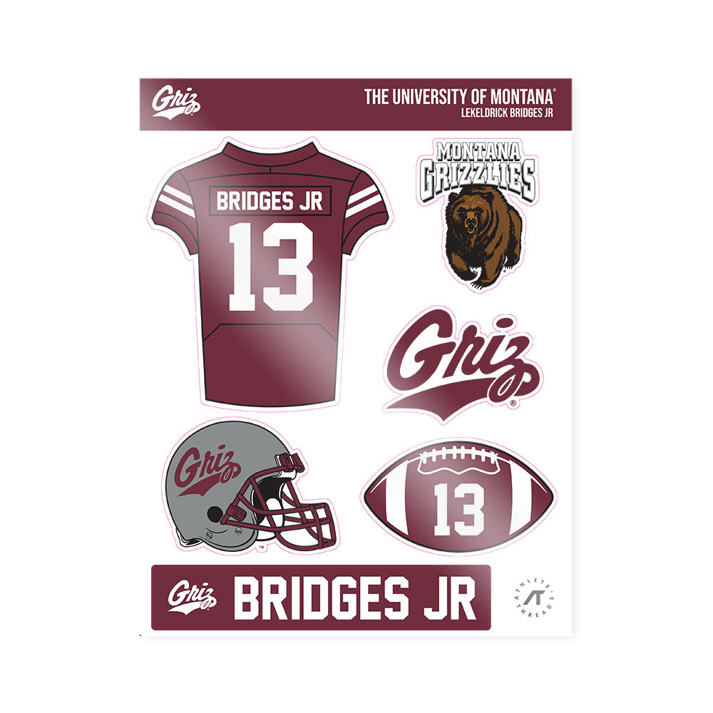 Montana - NCAA Football : Lekeldrick Bridges Jr - Sticker Sheet-0