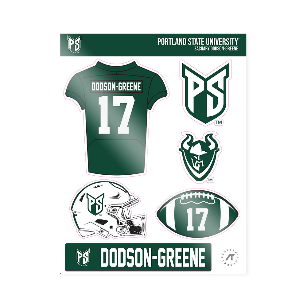 Portland State - NCAA Football : Zachary Dodson-greene - Sticker Sheet-0