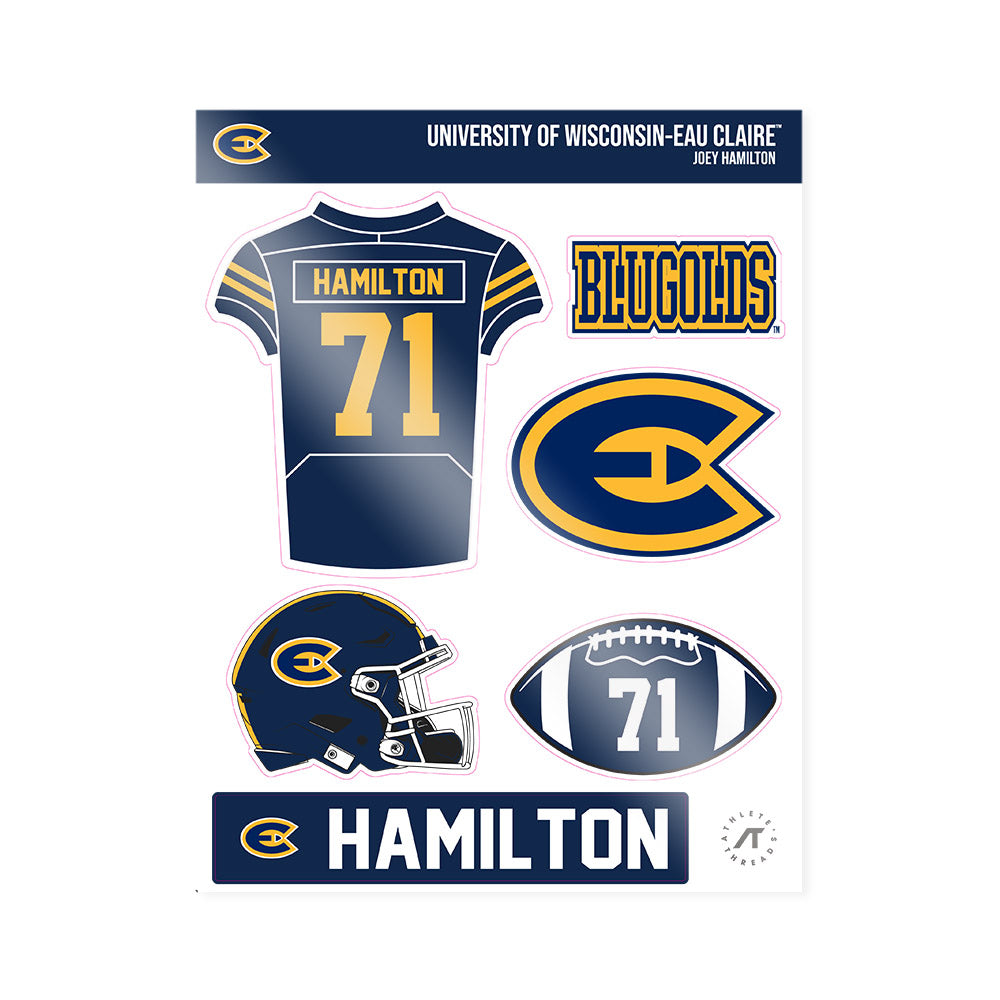 UW Eau Claire - NCAA Football : Joey Hamilton - Sticker Sheet-0