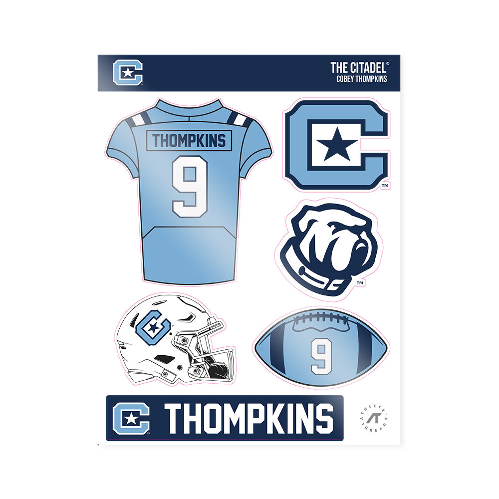 The Citadel - NCAA Football : Cobey Thompkins - Sticker Sheet-0
