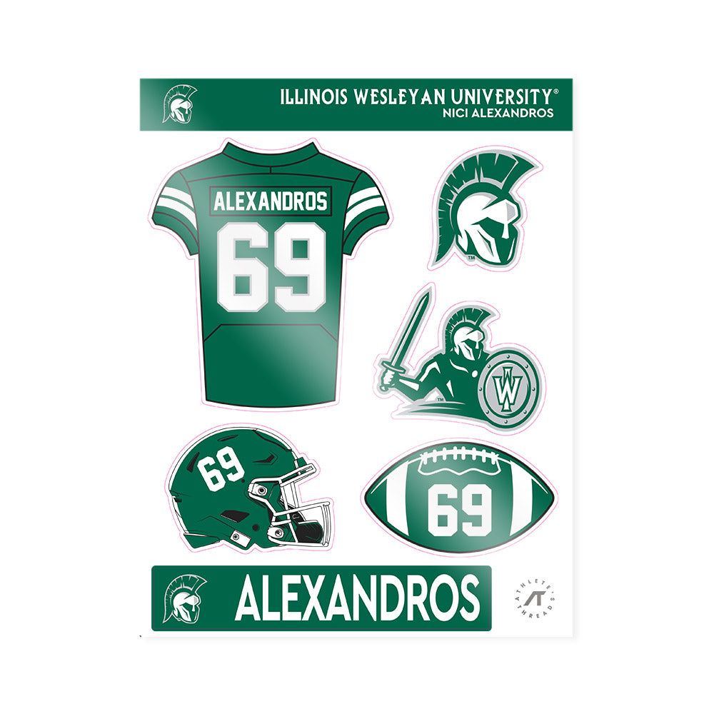 Illinois Wesleyan - NCAA Football : Nici Alexandros - Sticker Sheet-0