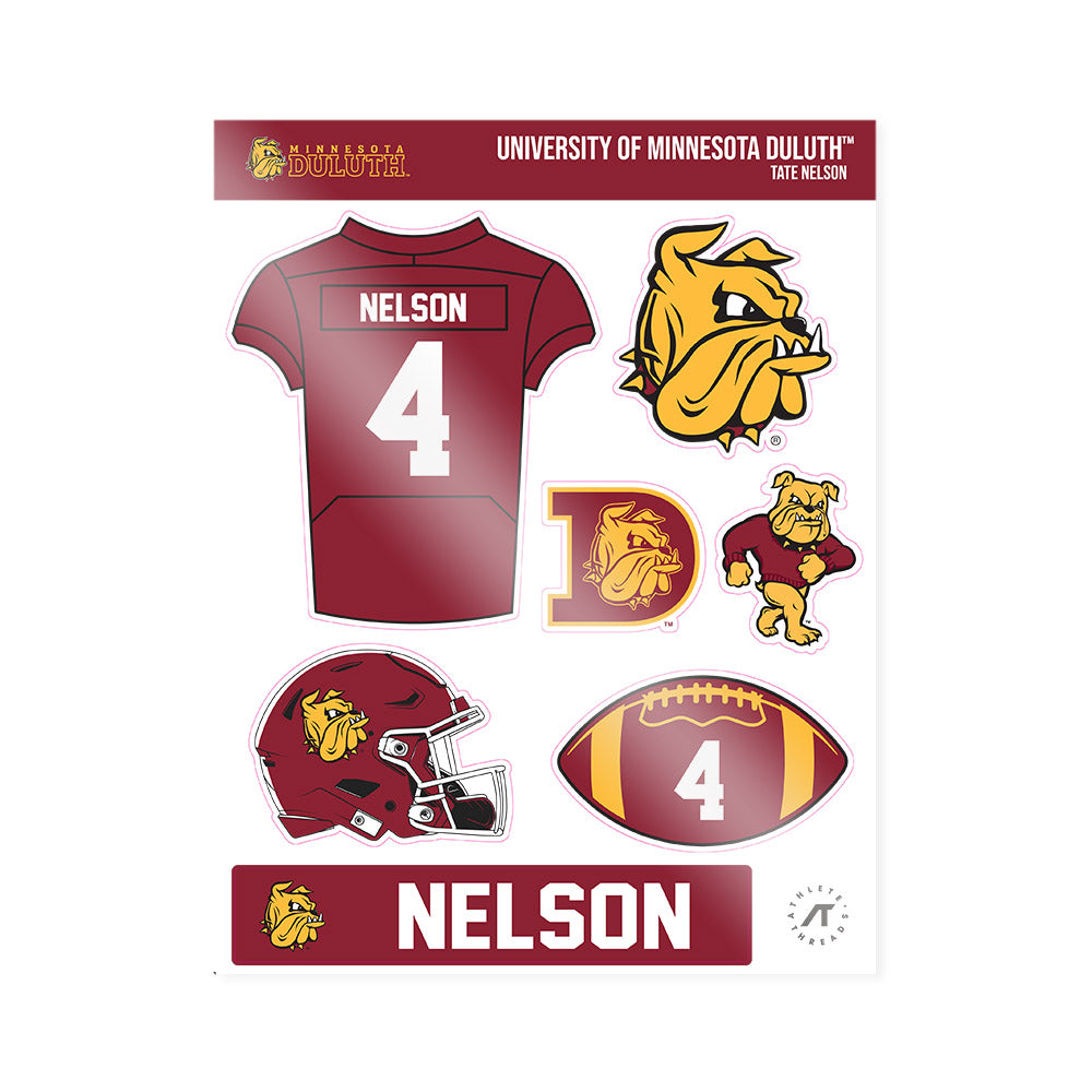 UMN Duluth - NCAA Football : Tate Nelson - Sticker Sheet-1