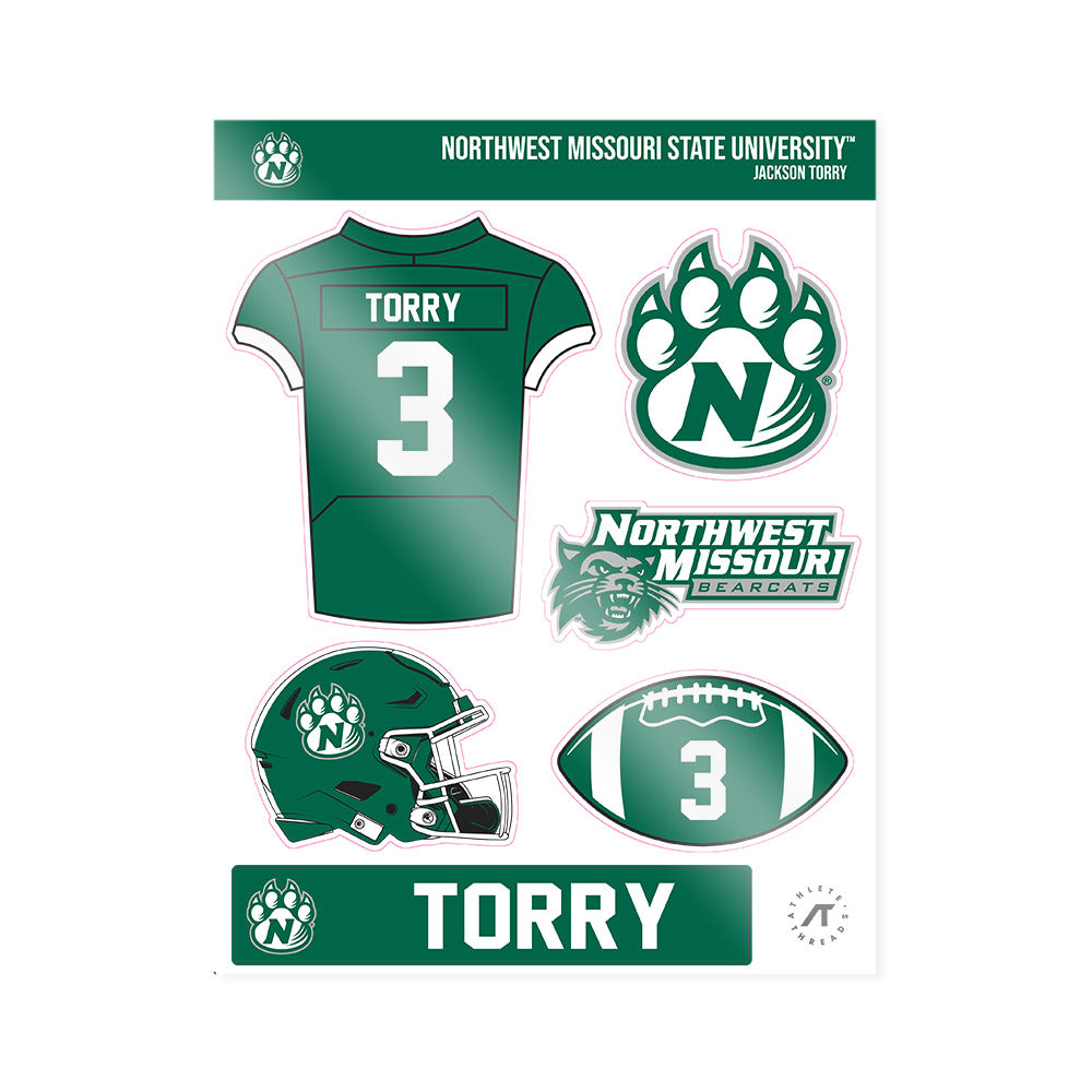 Northwest Missouri State - NCAA Football : Jackson Torry - Sticker Sheet-0