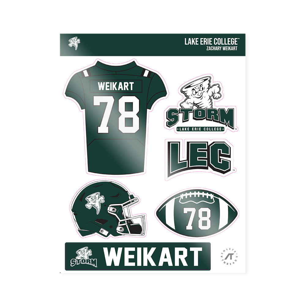 Lake Erie College - NCAA Football : Zachary Weikart - Sticker Sheet-0