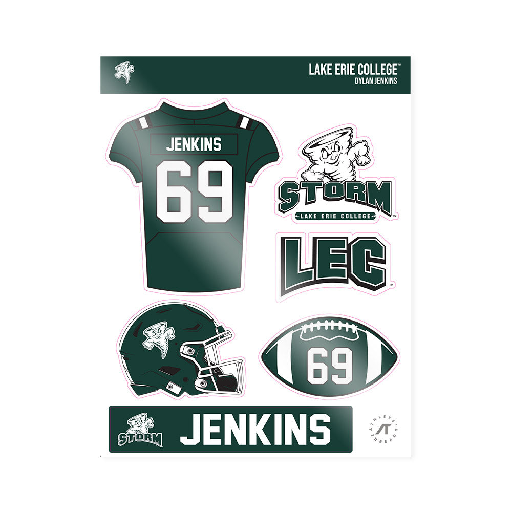 Lake Erie College - NCAA Football : Dylan Jenkins - Sticker Sheet-0