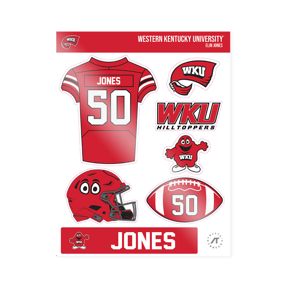 Western Kentucky - NCAA Football : Elin Jones - Sticker Sheet-0
