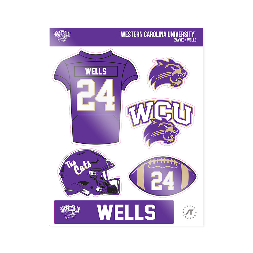 Western Carolina - NCAA Football : Zayveon Wells - Sticker Sheet-0
