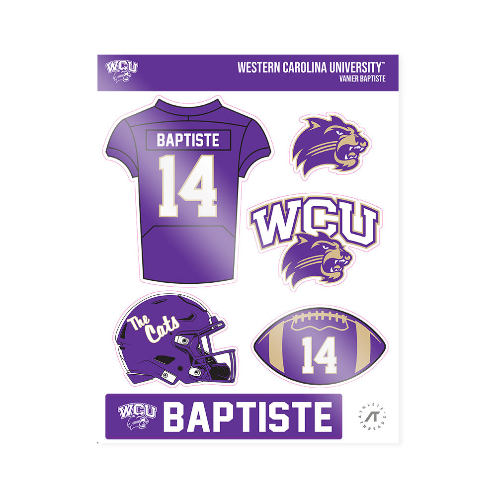 Western Carolina - NCAA Football : vanier Baptiste - Sticker Sheet-0