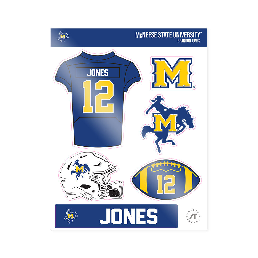 McNeese State - NCAA Football : Brandon Jones - Sticker Sheet-0