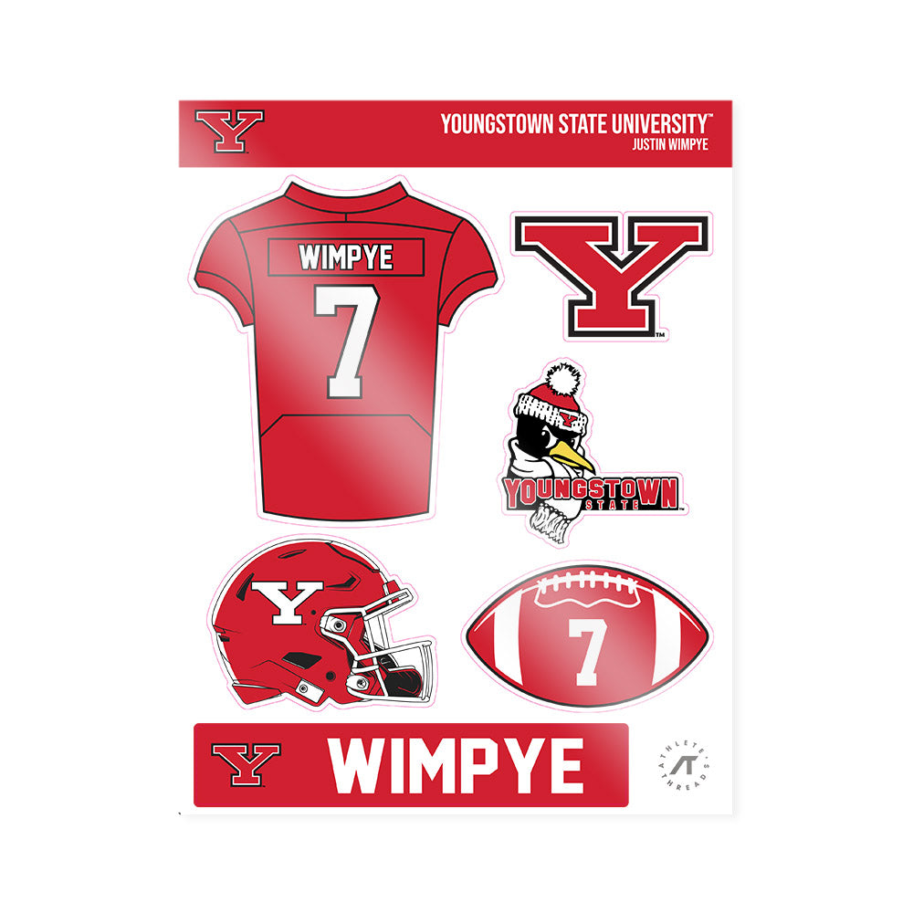 Youngstown State - NCAA Football : Justin Wimpye - Sticker Sheet-0