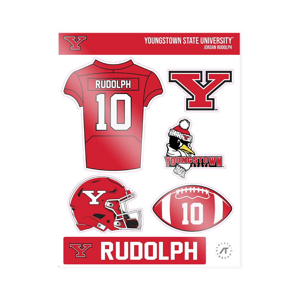 Youngstown State - NCAA Football : Jordan Rudolph - Sticker Sheet-0