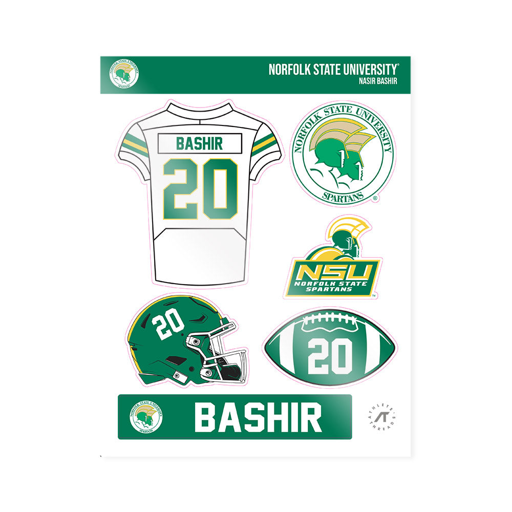 Norfolk State - NCAA Football : Nasir Bashir - Sticker Sheet-0