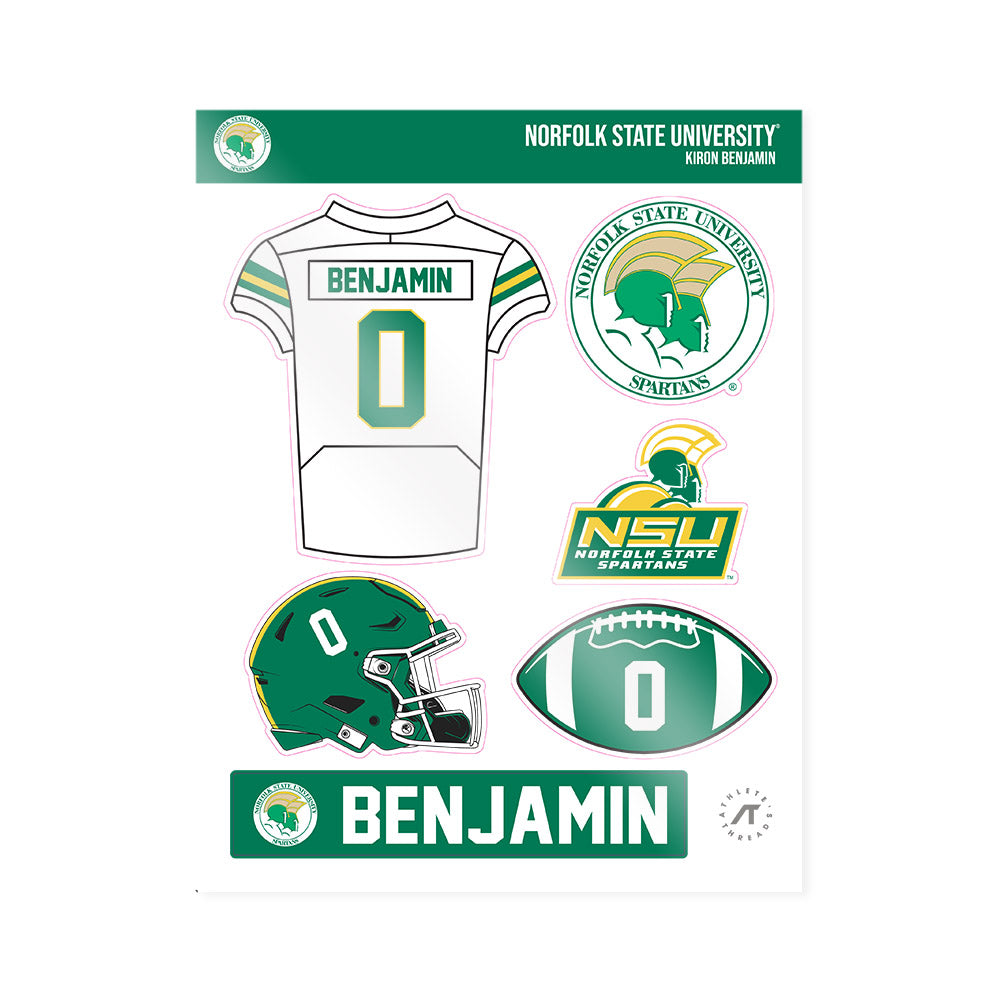 Norfolk State - NCAA Football : Kiron Benjamin - Sticker Sheet-0