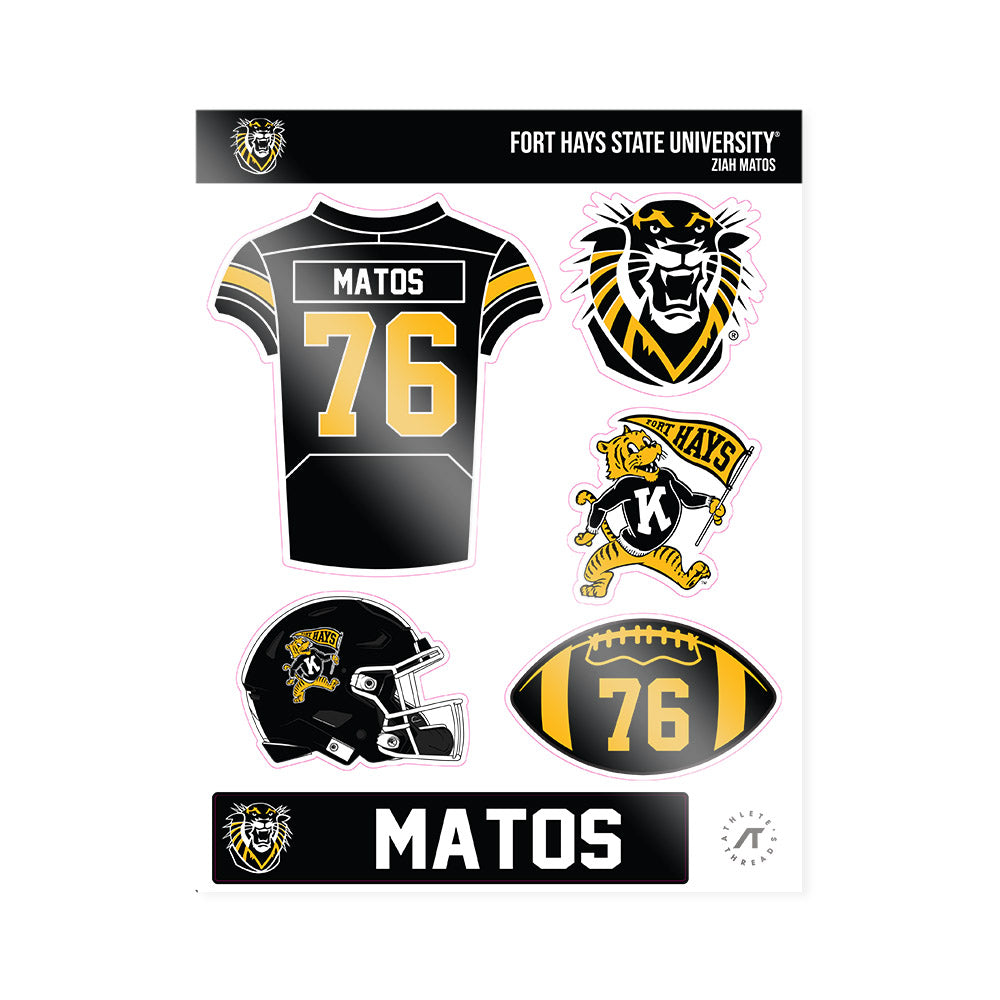 FHSU - NCAA Football : Ziah Matos - Sticker Sheet-0