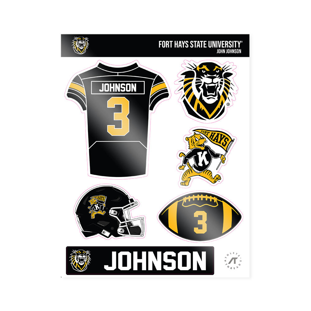FHSU - NCAA Football : John Johnson - Sticker Sheet-0