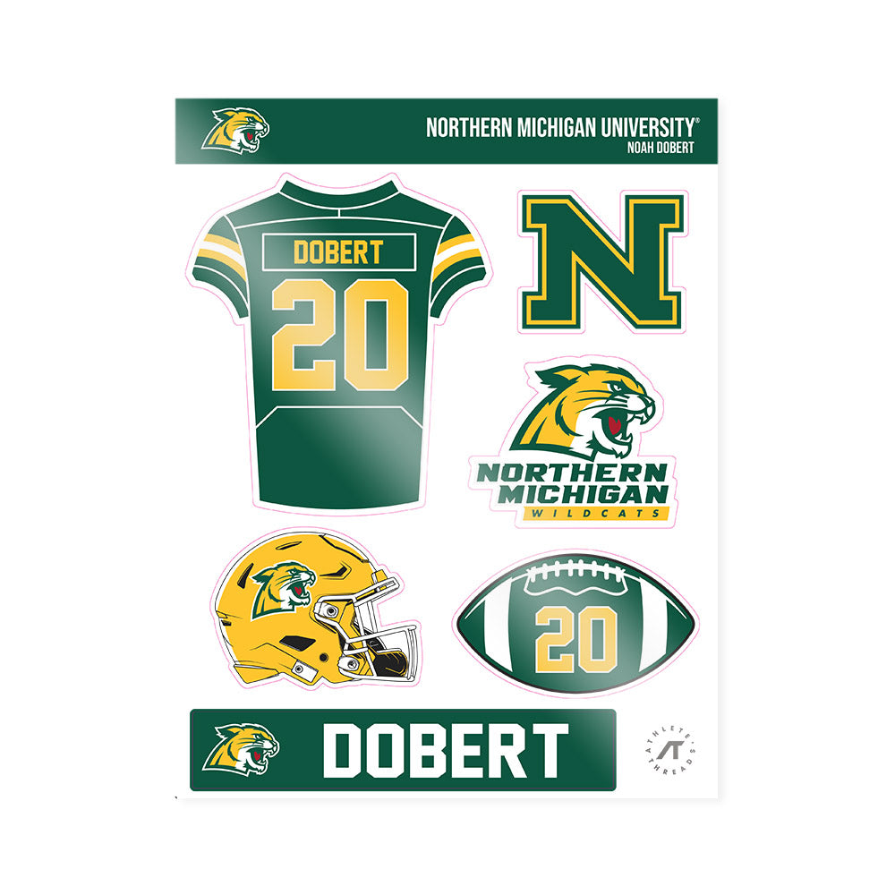 Northern Michigan - NCAA Football : Noah Dobert - Sticker Sheet-0
