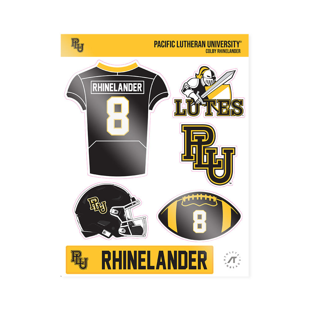 PLU - NCAA Football : Colby Rhinelander - Sticker Sheet-0