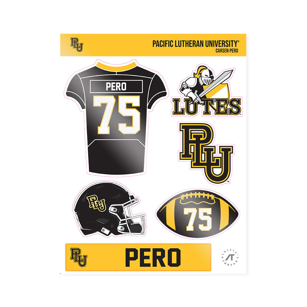 PLU - NCAA Football : Carsen Pero - Sticker Sheet-0
