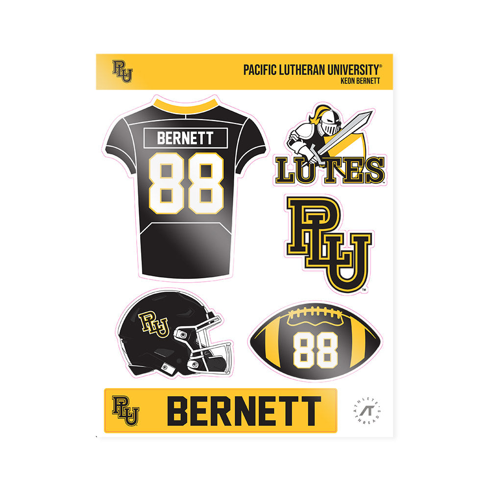 PLU - NCAA Football : Keon Bernett - Sticker Sheet-0
