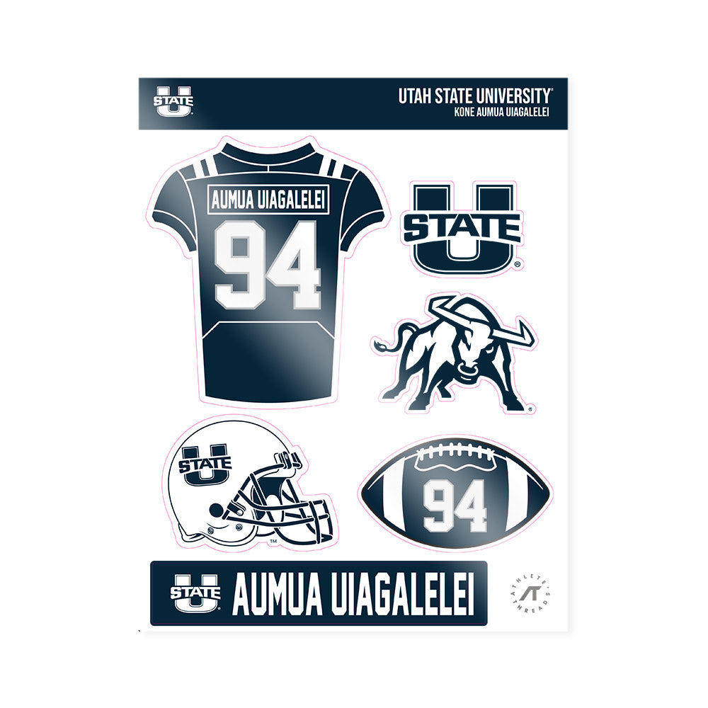 Utah State - NCAA Football : Kone Aumua Uiagalelei - Sticker Sheet-0