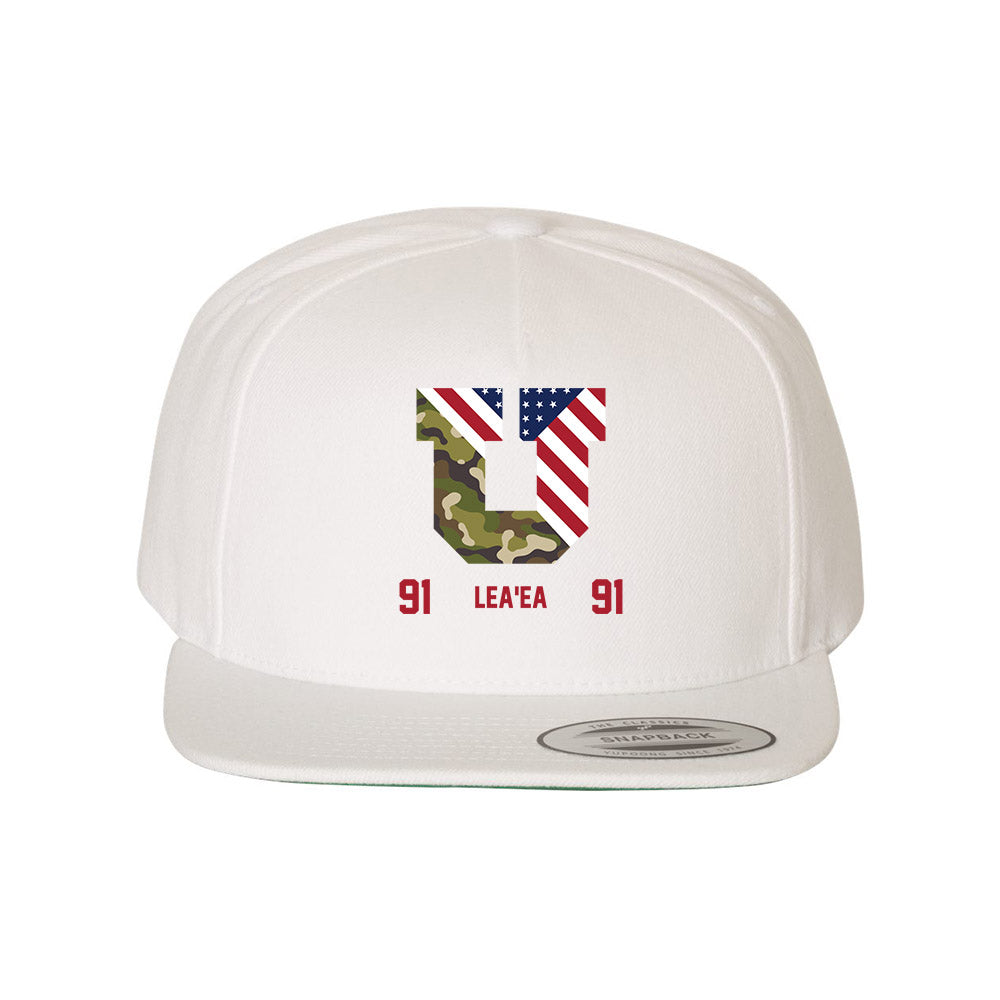 Utah - NCAA Football : Jonah Lea'ea - Veterans Day Snapback Hat-0