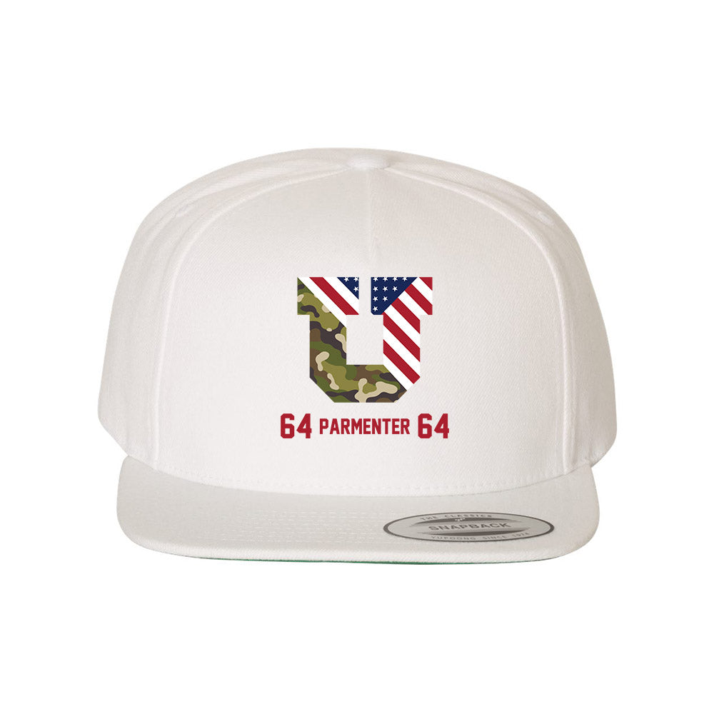 Utah - NCAA Football : Reece Parmenter - Veterans Day Snapback Hat-0