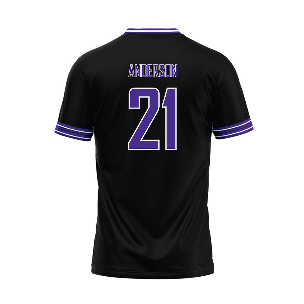 Sioux Falls - NCAA Baseball : Logan Anderson - Black Baseball Jersey-1