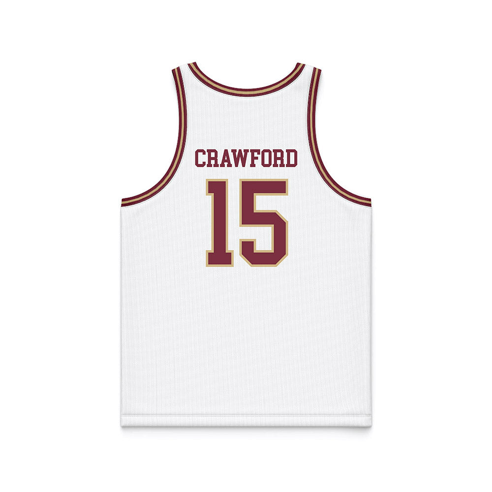 FSU - NCAA Men's Basketball : Jalen Crawford - White Basketball Jersey-1