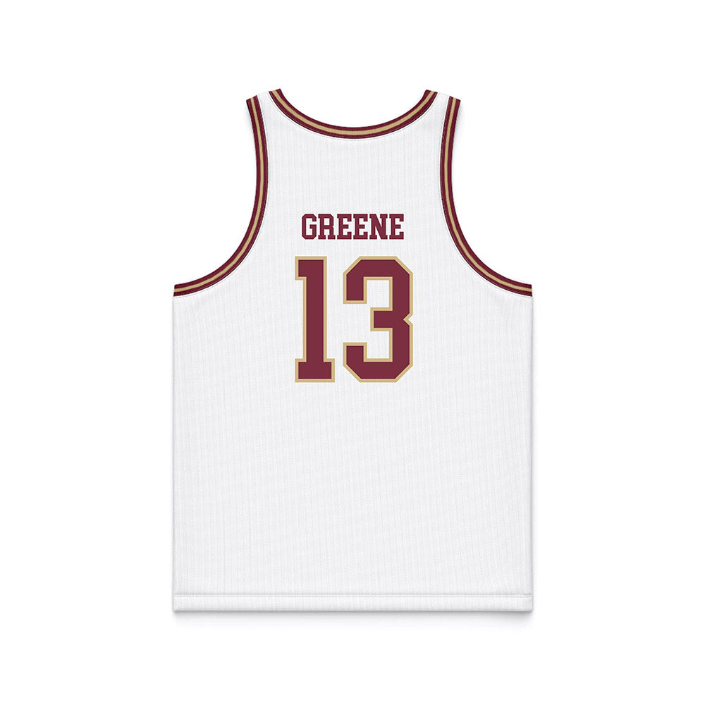 FSU - NCAA Women's Basketball : Tatum Greene - White Basketball Jersey-1