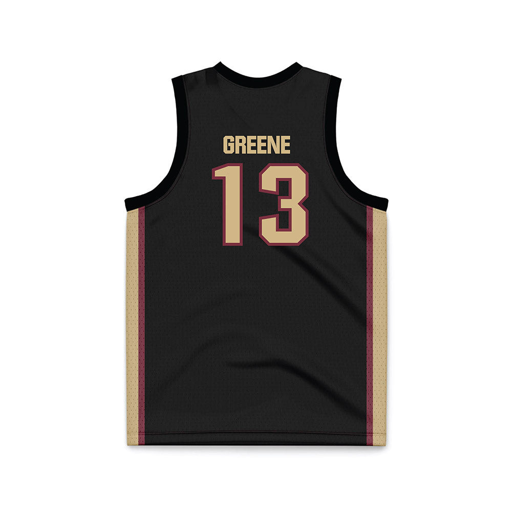 FSU - NCAA Women's Basketball : Tatum Greene - Black Basketball Jersey-1