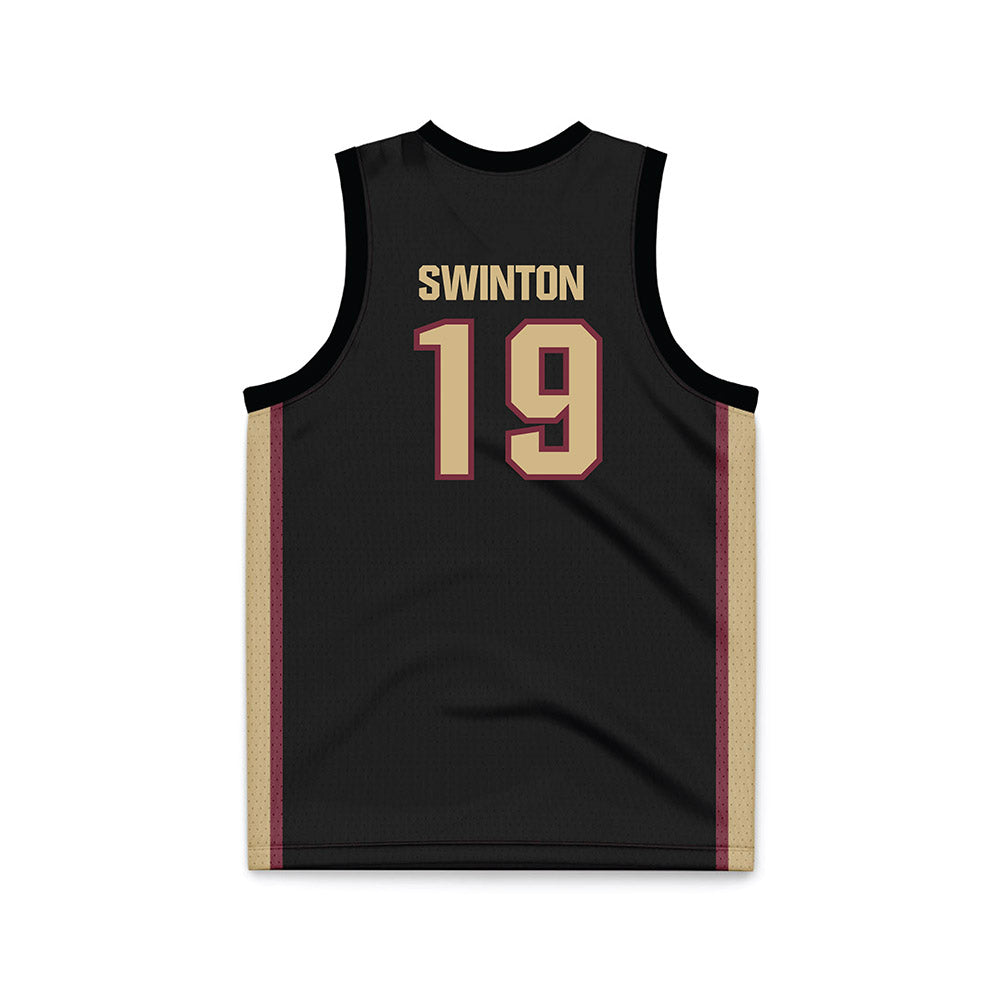 FSU - NCAA Men's Basketball : AJ Swinton - Black Basketball Jersey-1